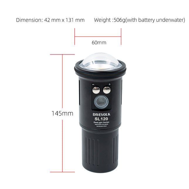 DiveVolk SL120 (12000 lm) Video Light